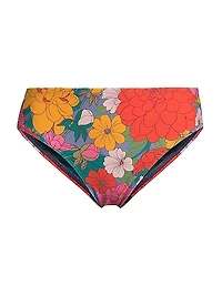 Classic Zinnia Fields Mid-Rise Bikini Bottoms