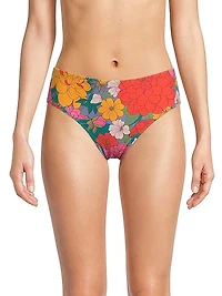Classic Zinnia Fields Mid-Rise Bikini Bottoms