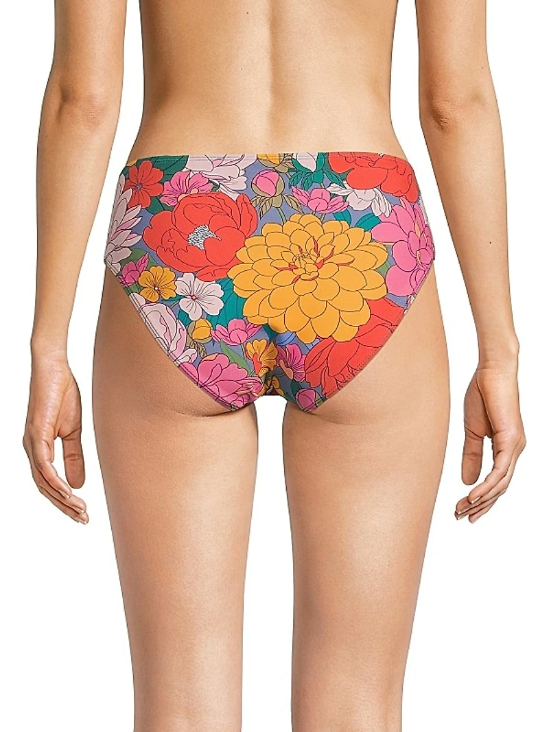 Classic Zinnia Fields Mid-Rise Bikini Bottoms