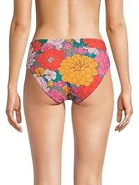 Classic Zinnia Fields Mid-Rise Bikini Bottoms