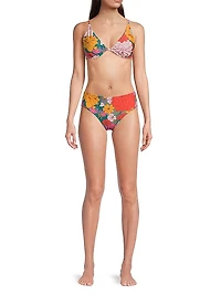 Classic Zinnia Fields Mid-Rise Bikini Bottoms