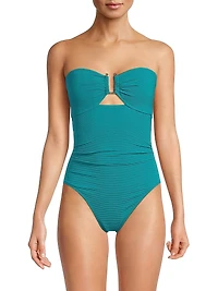 Juliette Metallic Piqué One-Piece Swimsuit
