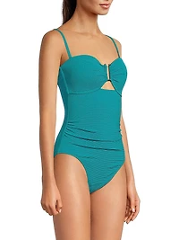Juliette Metallic Piqué One-Piece Swimsuit