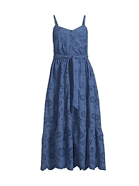 Addyson Embroidered Eyelet Cotton Midi-Dress