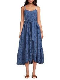 Addyson Embroidered Eyelet Cotton Midi-Dress