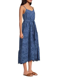 Addyson Embroidered Eyelet Cotton Midi-Dress
