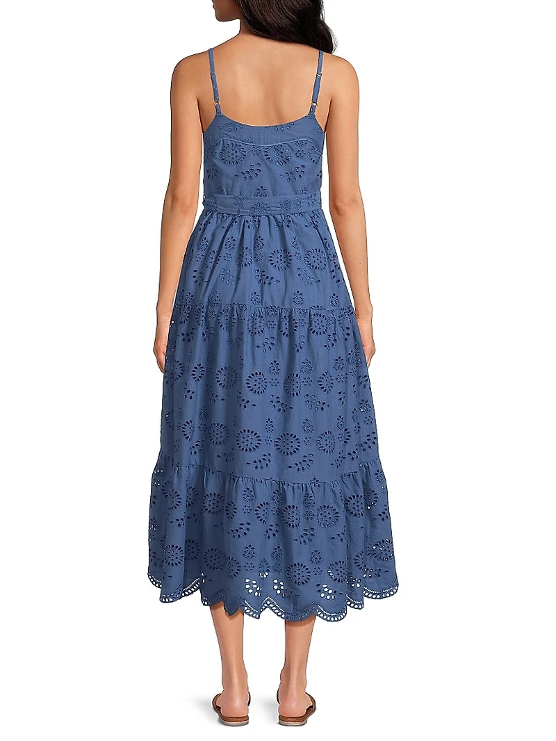 Addyson Embroidered Eyelet Cotton Midi-Dress