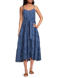 Addyson Embroidered Eyelet Cotton Midi-Dress