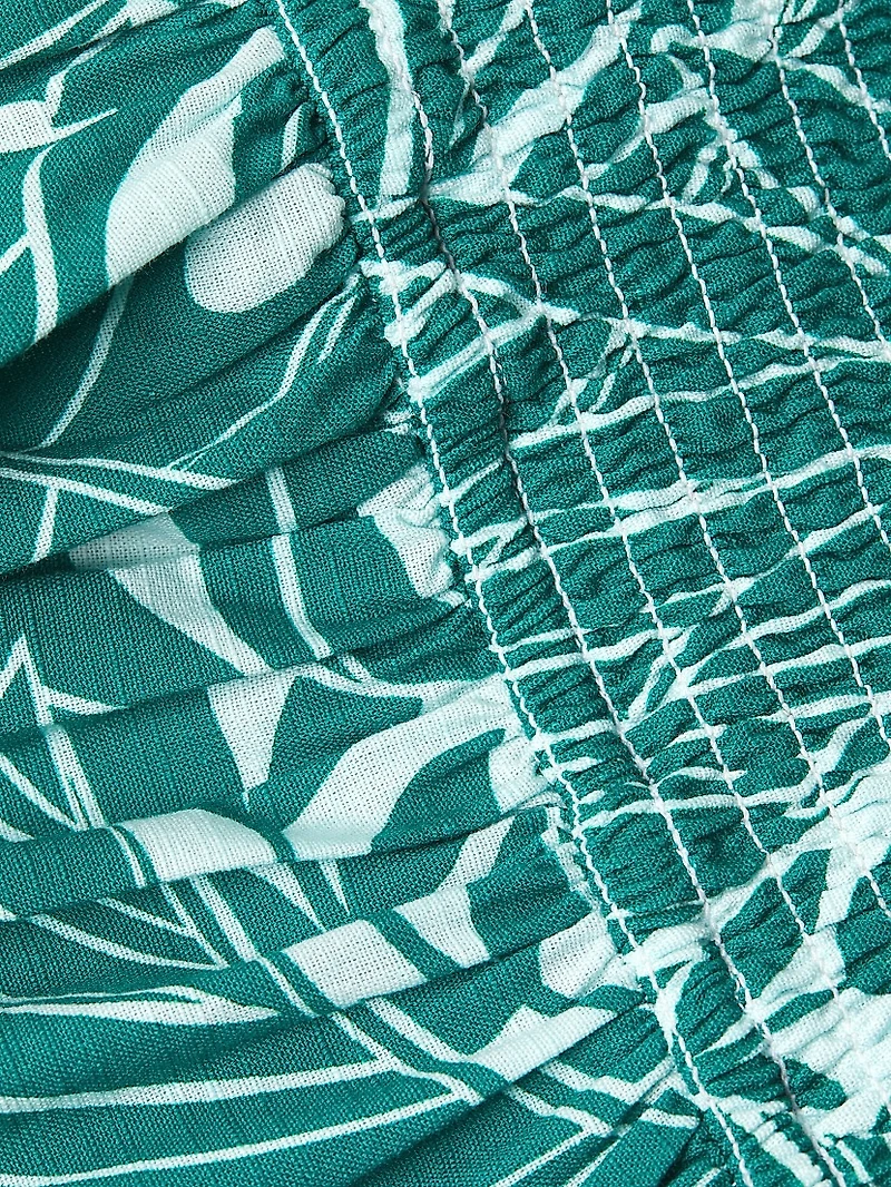 Kristen Palm Tree Print Midi-Dress