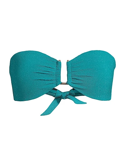 Gina Metallic Piqué Bikini Top