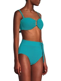 Gina Metallic Piqué Bikini Top