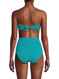 Gina Metallic Piqué Bikini Top