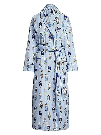 Heritage Cotton Striped Polo Bear Robe
