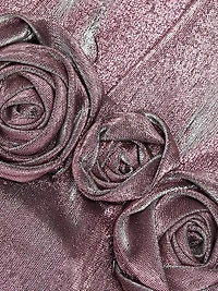 Stretch-Lamé Rosette Midi-Dress