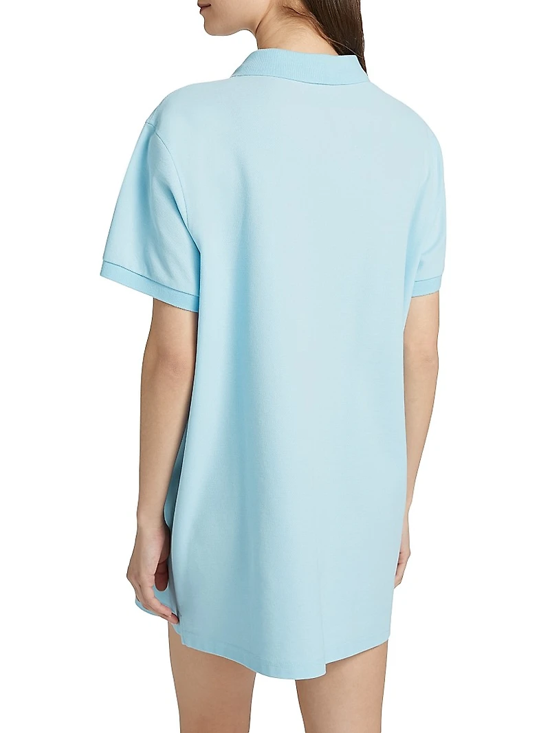 Crystal Heart Cut-Out Polo Minidress