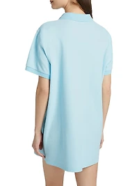 Crystal Heart Cut-Out Polo Minidress