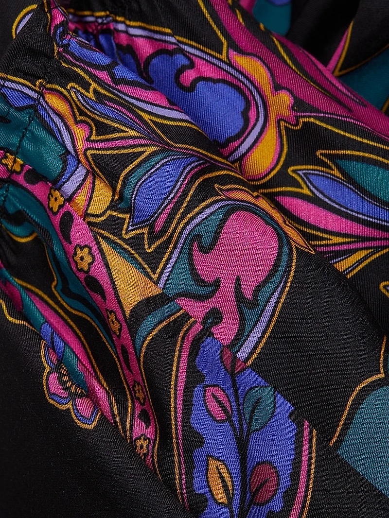 Fatima Paisley Tiered Kimono-Style Cover-Up