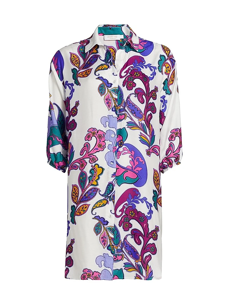 Fatima Paisley Button-Front Shirt