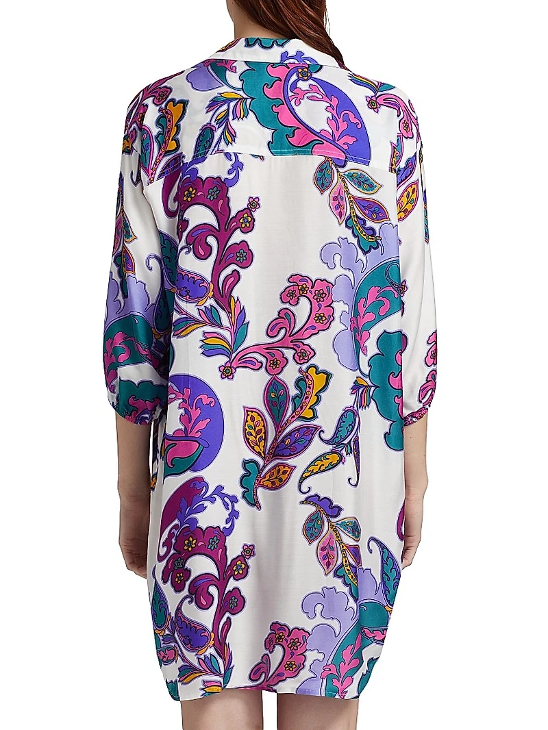 Fatima Paisley Button-Front Shirt