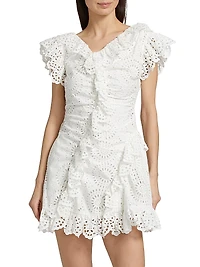 Marie Ruffled Broderie Anglaise Minidress