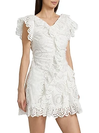 Marie Ruffled Broderie Anglaise Minidress