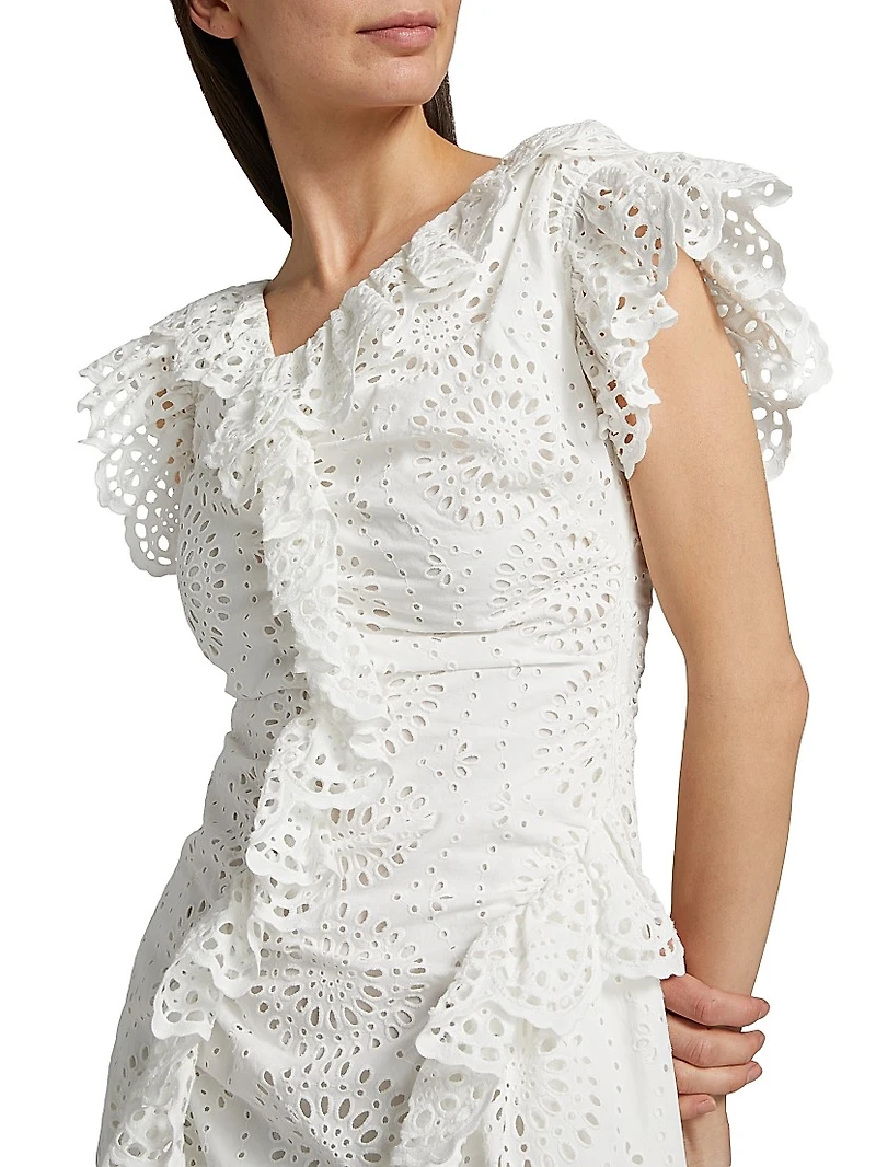 Marie Ruffled Broderie Anglaise Minidress