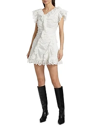 Marie Ruffled Broderie Anglaise Minidress