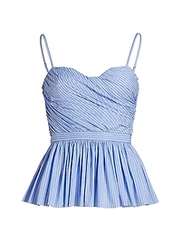 Val Cerulean Stripe Corset Top