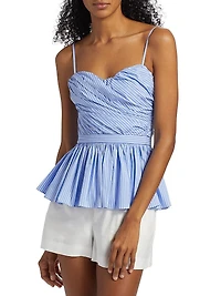 Val Cerulean Stripe Corset Top