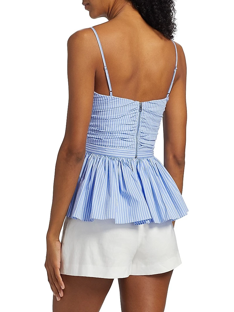 Val Cerulean Stripe Corset Top