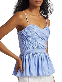 Val Cerulean Stripe Corset Top