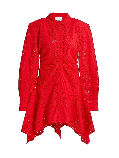 Deena Eyelet Cotton Shirtdress