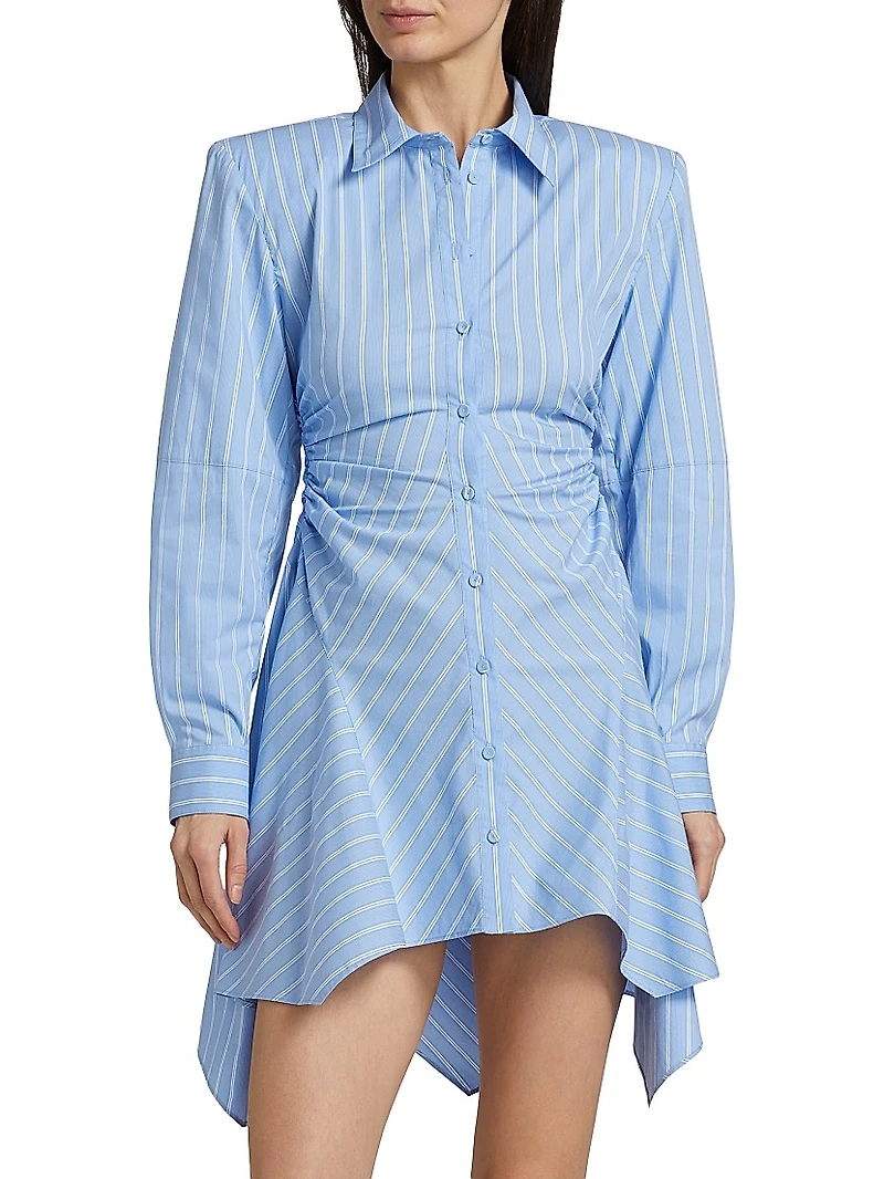 Deena Pinstriped Mini Shirtdress
