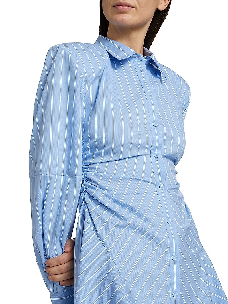 Deena Pinstriped Mini Shirtdress