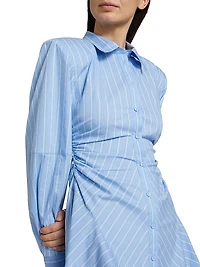 Deena Pinstriped Mini Shirtdress