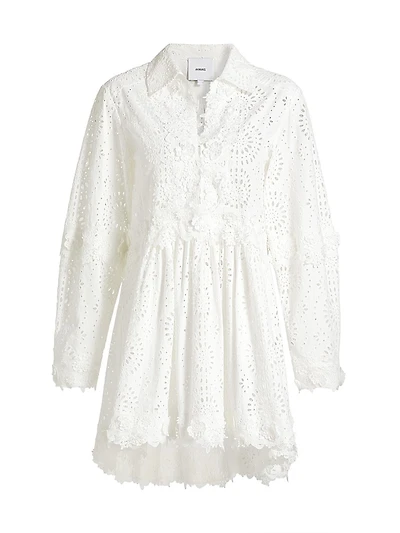 Andie Cotton Lace Mini Shirtdress