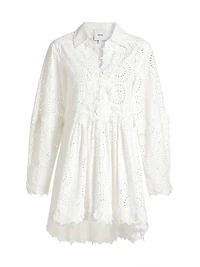 Andie Cotton Lace Mini Shirtdress