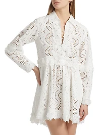 Andie Cotton Lace Mini Shirtdress
