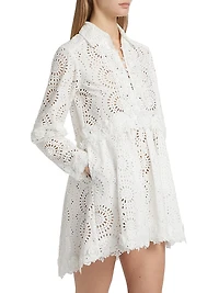 Andie Cotton Lace Mini Shirtdress