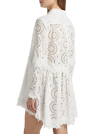 Andie Cotton Lace Mini Shirtdress