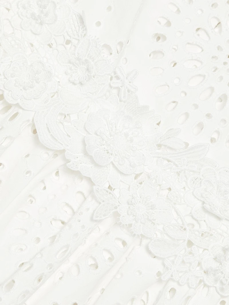 Andie Cotton Lace Mini Shirtdress