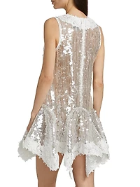 Esme Sequined Lace V-Neck Minidress