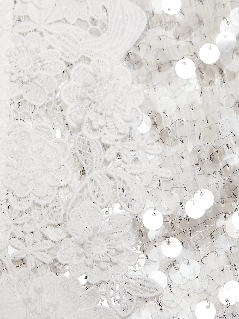 Esme Sequined Lace V-Neck Minidress