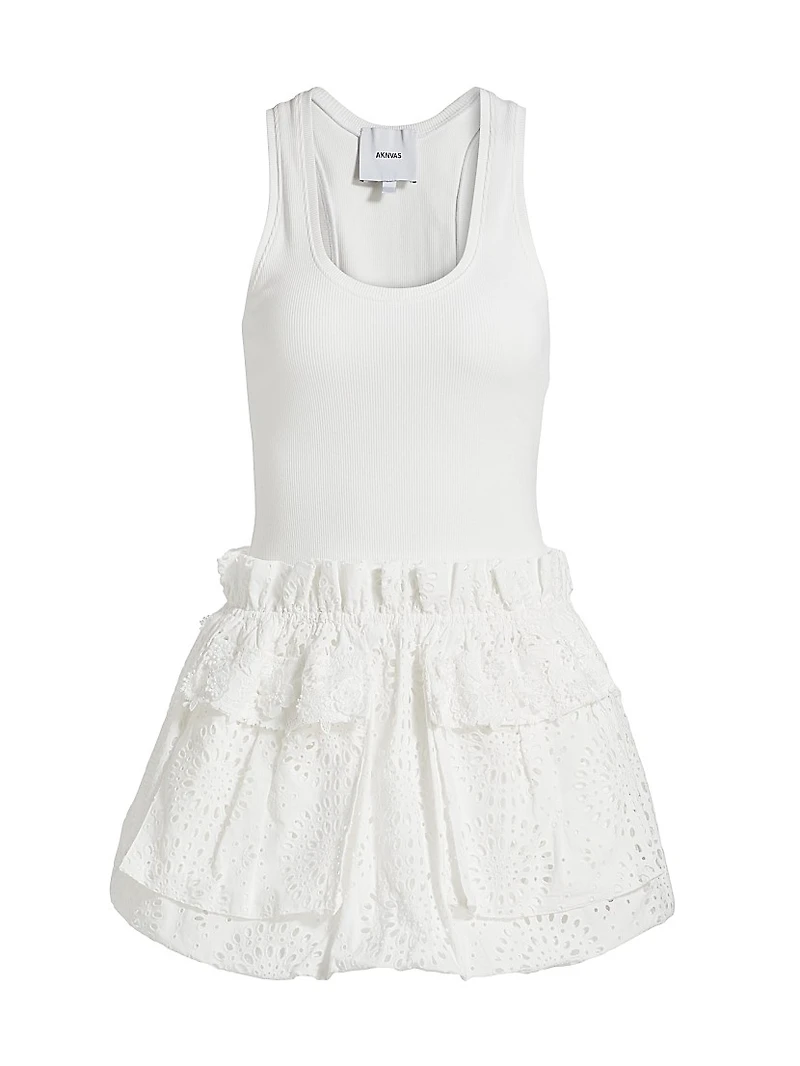 Indi Cotton Mixed-Media Tank Minidress