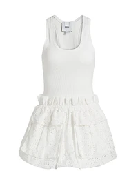 Indi Cotton Mixed-Media Tank Minidress