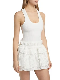 Indi Cotton Mixed-Media Tank Minidress