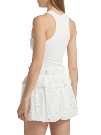Indi Cotton Mixed-Media Tank Minidress
