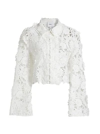 Audrey Lace Bell-Sleeve Crop Jacket