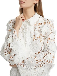 Audrey Lace Bell-Sleeve Crop Jacket