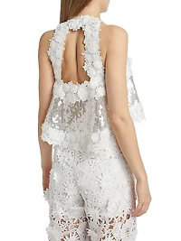 Lola Sequined High-Low Halterneck Top